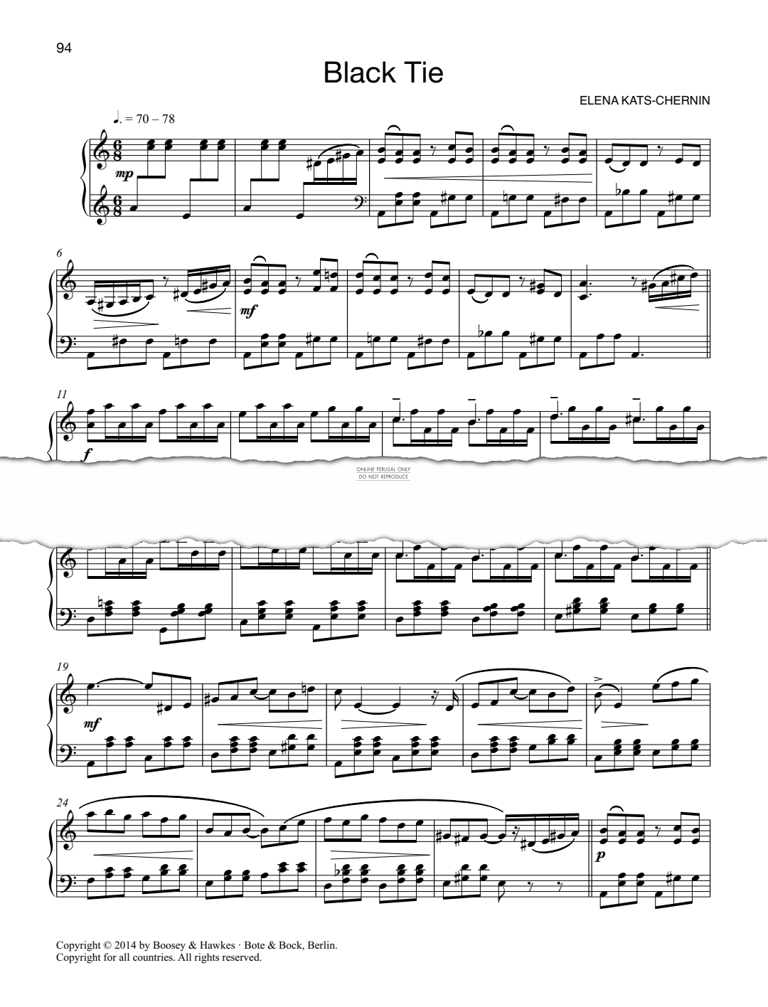Produktgalerie: Seite 1 von 1 Black Tie, Elena Kats-Chernin, Klavier
