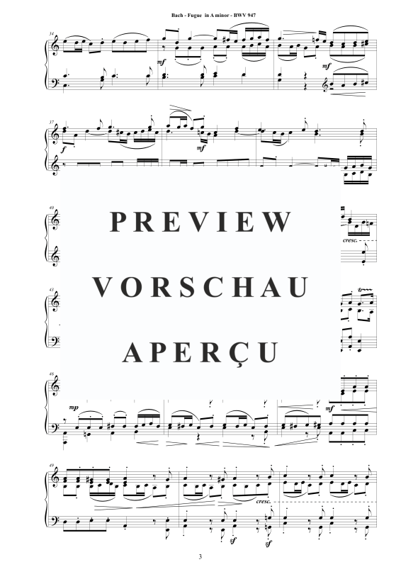 Produktgalerie: Seite 4 von 6 Fuge in A-Moll BWV 947 - Piano Version, , Klavier Solo