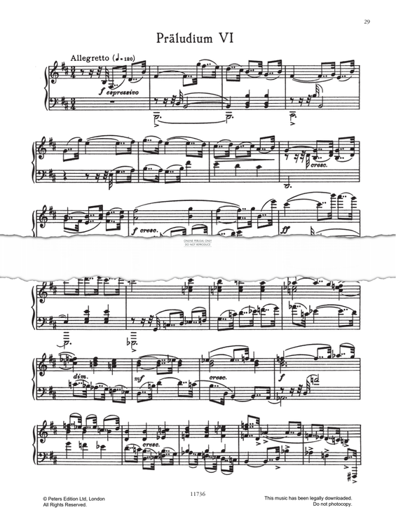 Product picture to: Prelude And Fugue No.6 (from 24 Preludes And Fugues Op. 87)