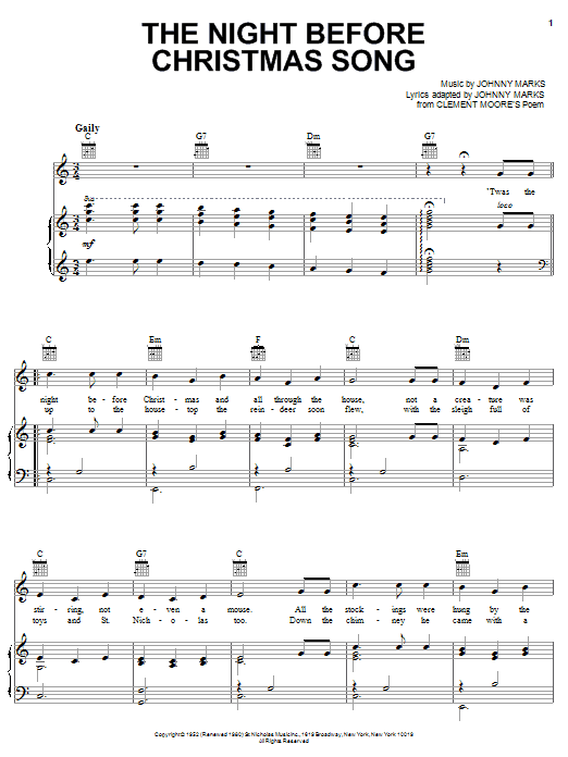 Product picture to: The Night Before Christmas Song
