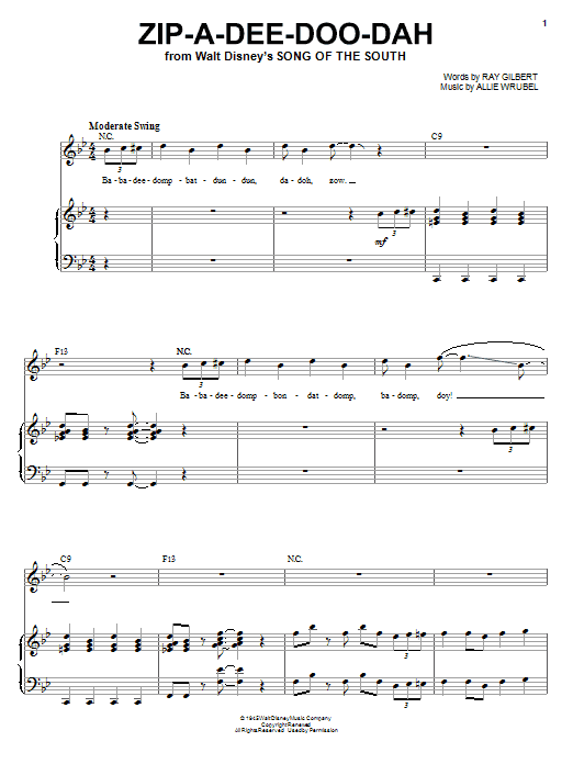 Product picture to: Zip-A-Dee-Doo-Dah (from Song Of The South)