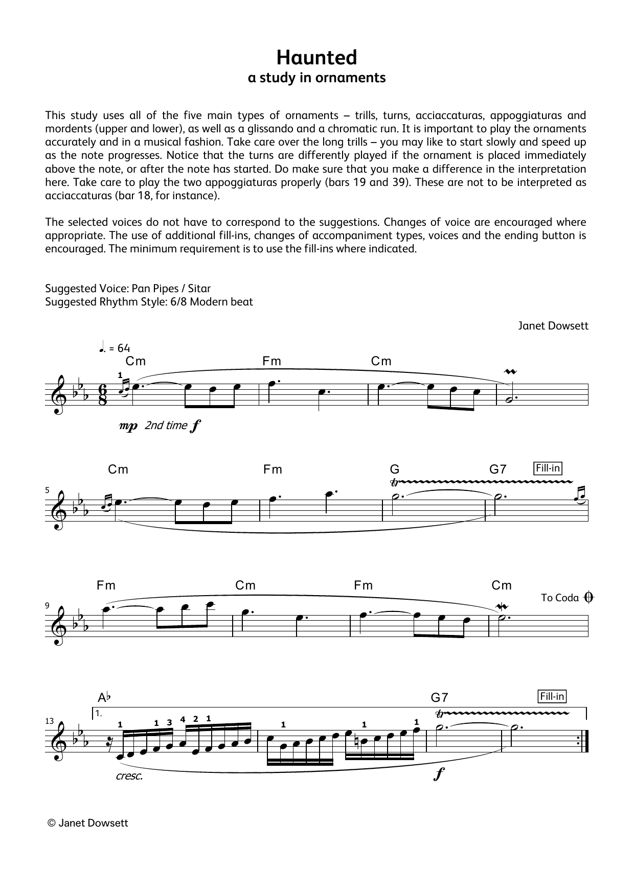 Produktgalerie: Seite 1 von 1 Haunted (LCME Electronic Keyboard Grade 6 List A), Janet Dowsett, Klavier
