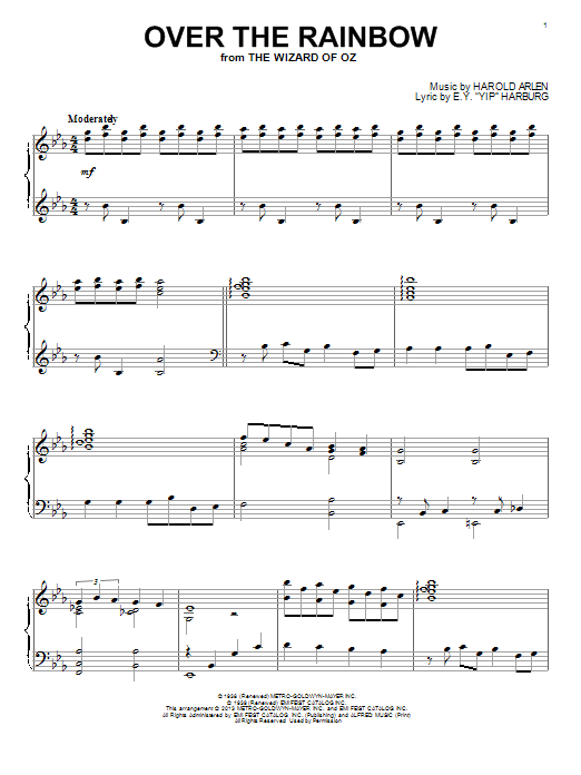Product gallery: Page 1 of 1 Over The Rainbow, Harold Arlen