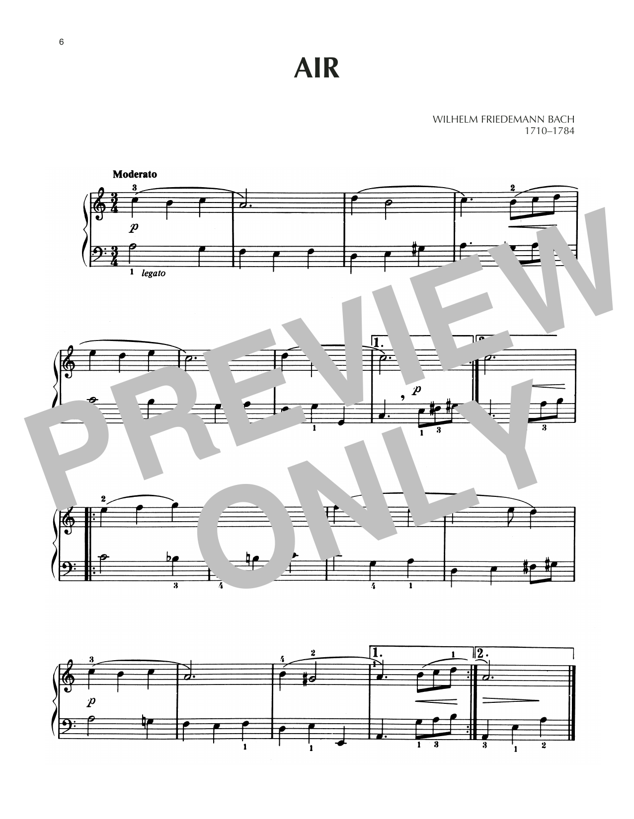 Product gallery: Page 1 of 1 Air In A Minor, Wilhelm Friedemann Bach
