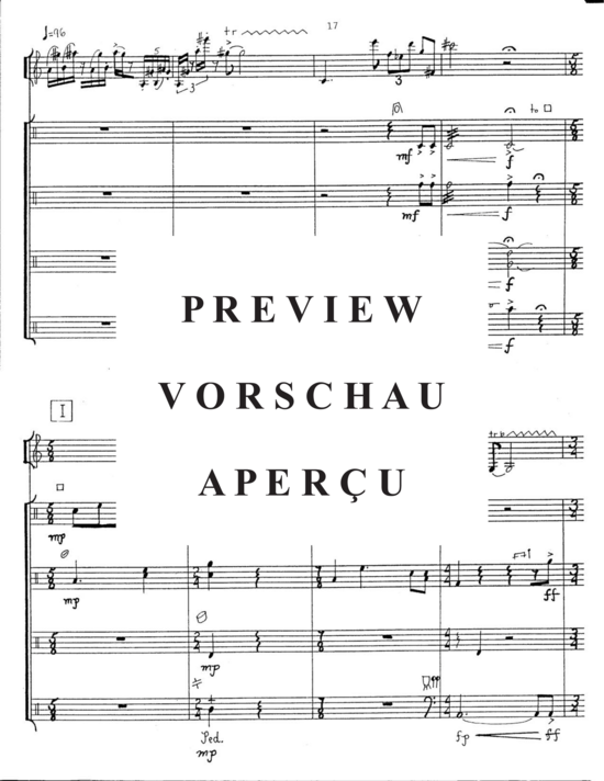 Product gallery: Page 21 of 21 Coexistence , , (clarinet solo and 4 percussionists)