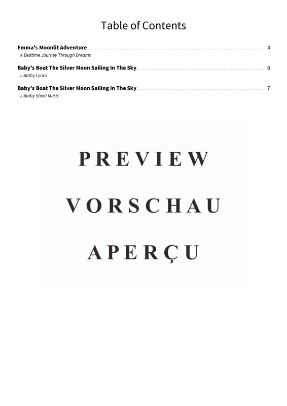 Produktgalerie: Seite 5 von 11 Emma´s Moonlit Adventure - A Bedtime Journey Through Dreams, , Gesang und Klavier, Gitarre