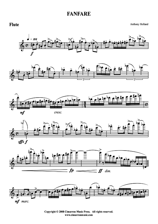 Product picture to: Fanfare Anthony Holland