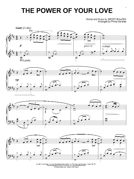 Product gallery: Page 1 of 1 The Power Of Your Love (arr. Phillip Keveren), Geoff Bullock