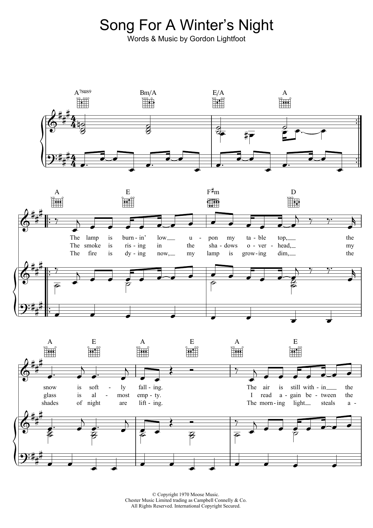 Produktgalerie: Seite 1 von 1 Song For A Winter's Night, Gordon Lightfoot, Gesang, Gitarre, Klavier