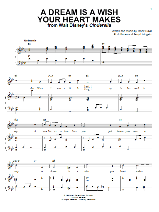 Produktbild zu: A Dream Is A Wish Your Heart Makes (from Cinderella)