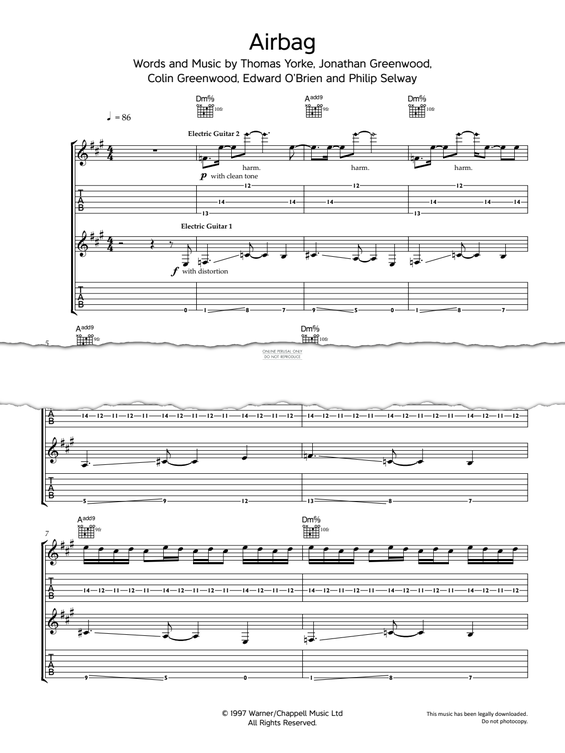 Produktgalerie: Seite 1 von 1 Airbag, Radiohead, Gesang, Gitarre