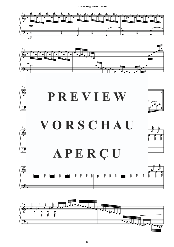 Produktgalerie: Seite 7 von 9 Allegretto in D-Moll, , Klavier Solo