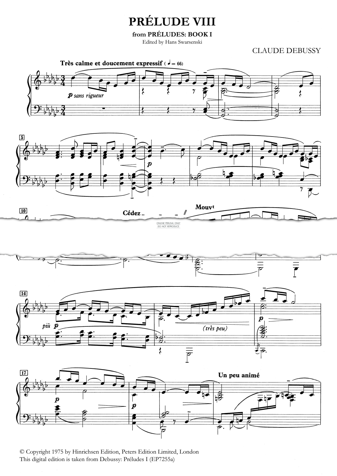 Produktgalerie: Seite 1 von 1 La fille aux cheveux de lin, Claude Debussy, Klavier