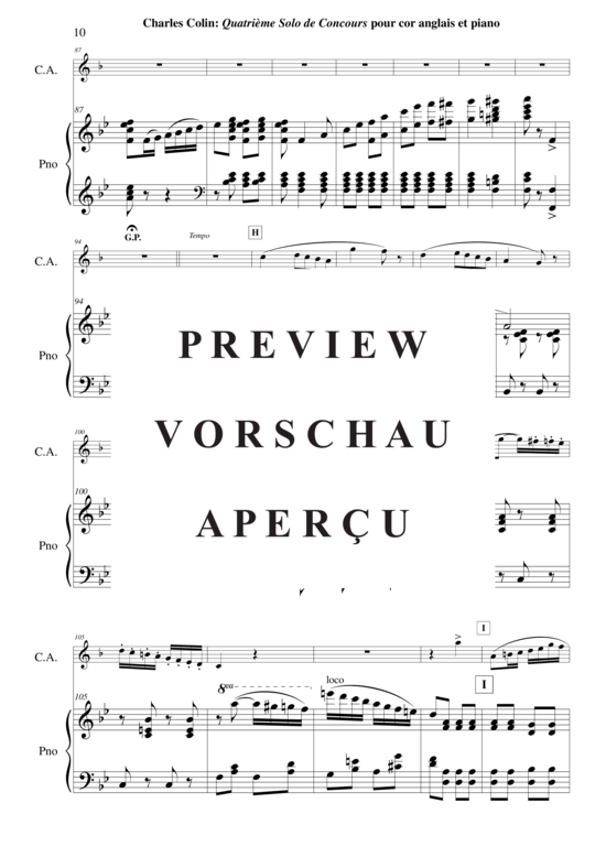 Produktgalerie: Seite 11 von 21 Solo de Concours no. 4, opus 44 , , (Englischhorn in F + Klavier)