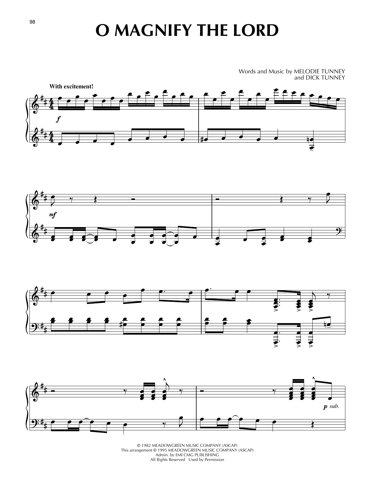 Produktgalerie: Seite 1 von 1 O Magnify The Lord, Sandi Patty, Klavier