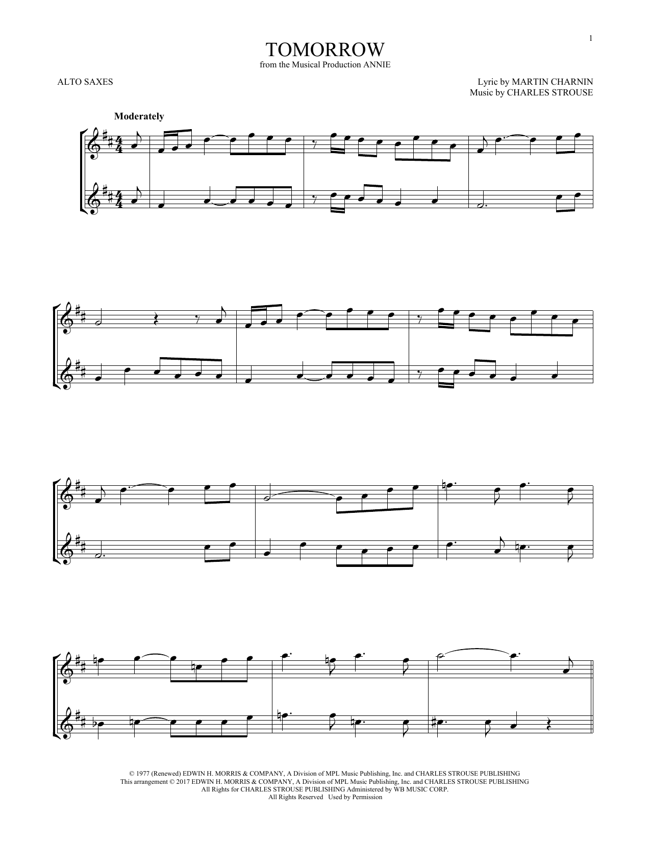 Product gallery: Page 1 of 1 Tomorrow (from Annie), Charles Strouse