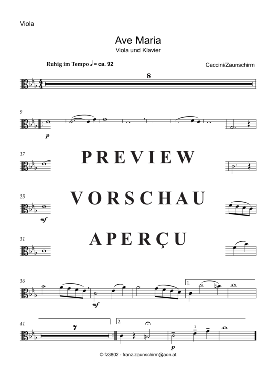 Product gallery: Page 5 of 7 Ave Maria , , (viola + piano)