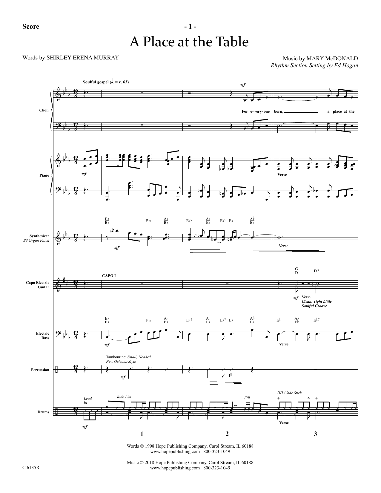 Produktbild zu: A Place At The Table - Full Score