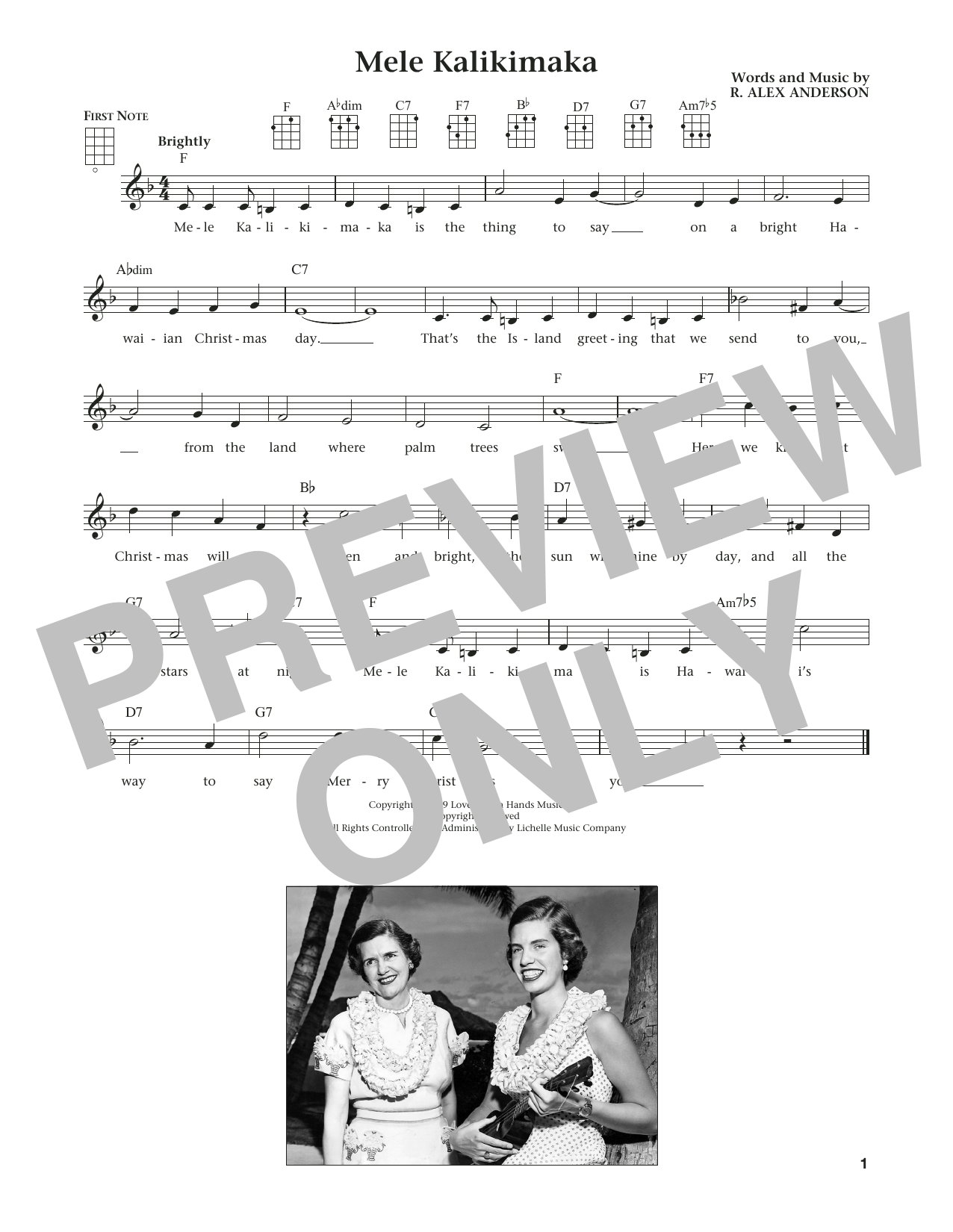 Product gallery: Page 1 of 1 Mele Kalikimaka (from The Daily Ukulele) (arr. Liz and Jim Beloff), R. Alex Anderson