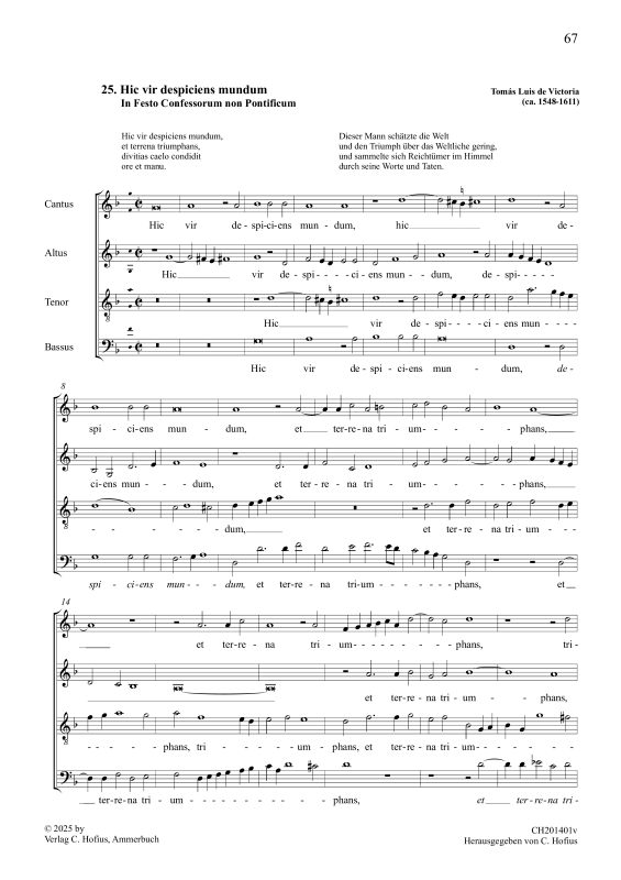 gallery: Hic vir despiciens mundum, , (Gemischter Chor)