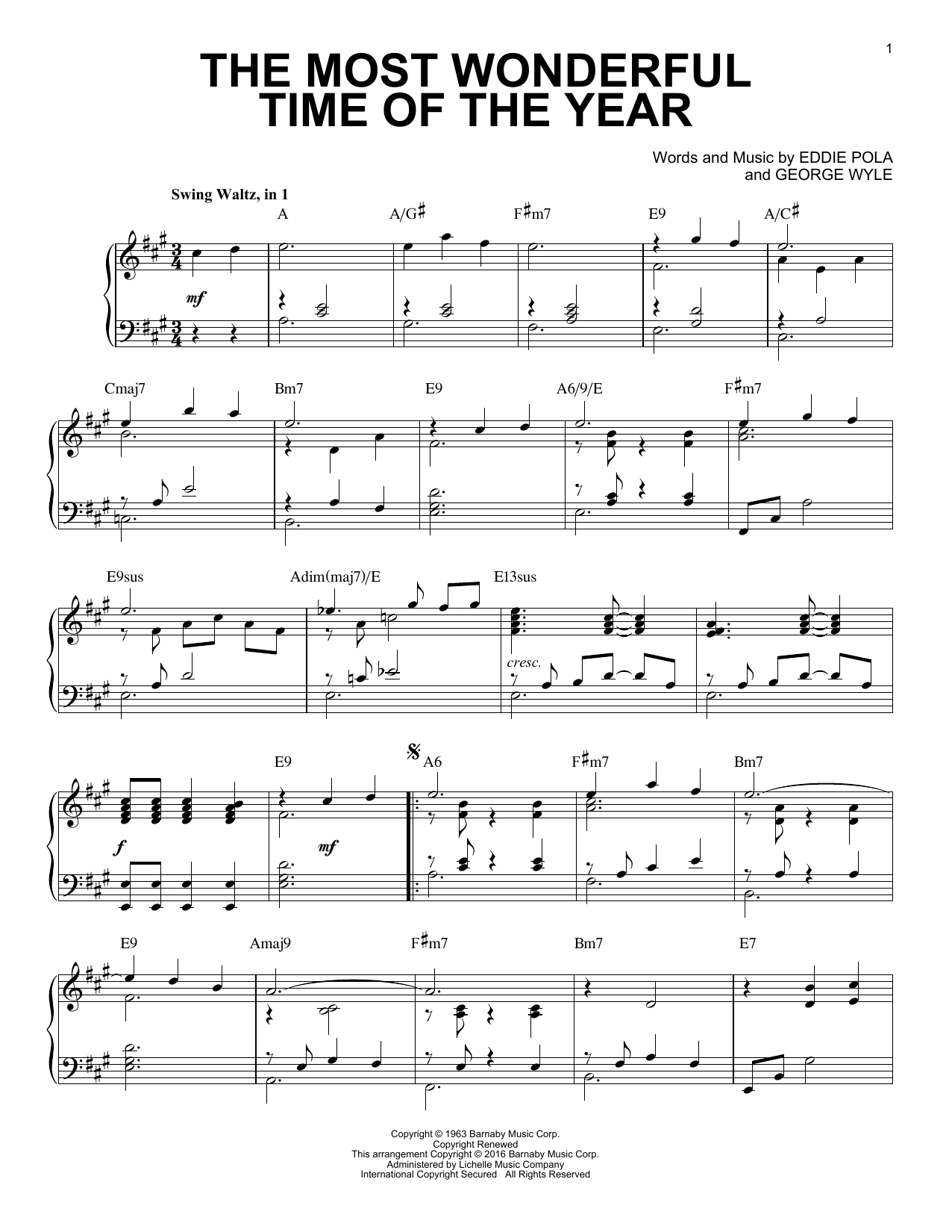 Product gallery: Page 1 of 1 The Most Wonderful Time Of The Year [Jazz version] (arr. Brent Edstrom), George Wyle