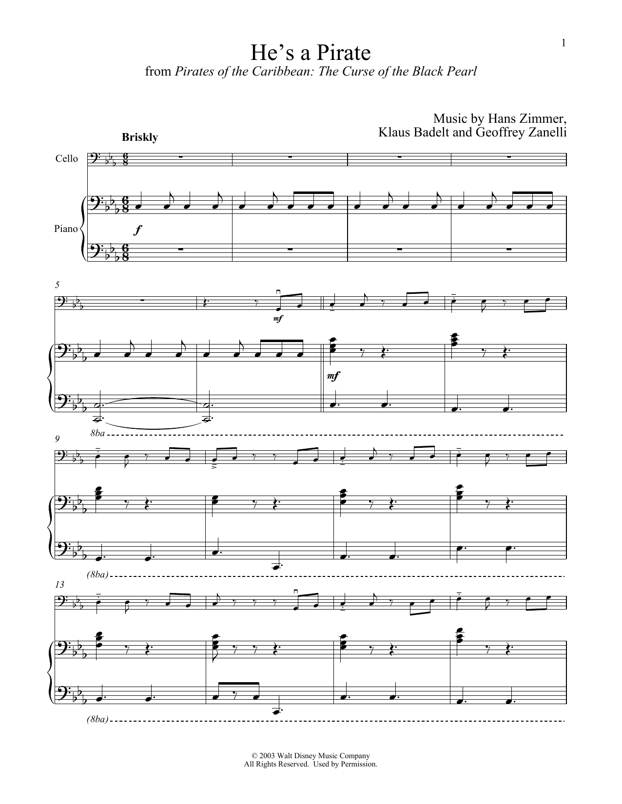 Product picture to:  He's A Pirate (from Pirates Of The Caribbean: The Curse of the Black Pearl) - Klaus Badelt