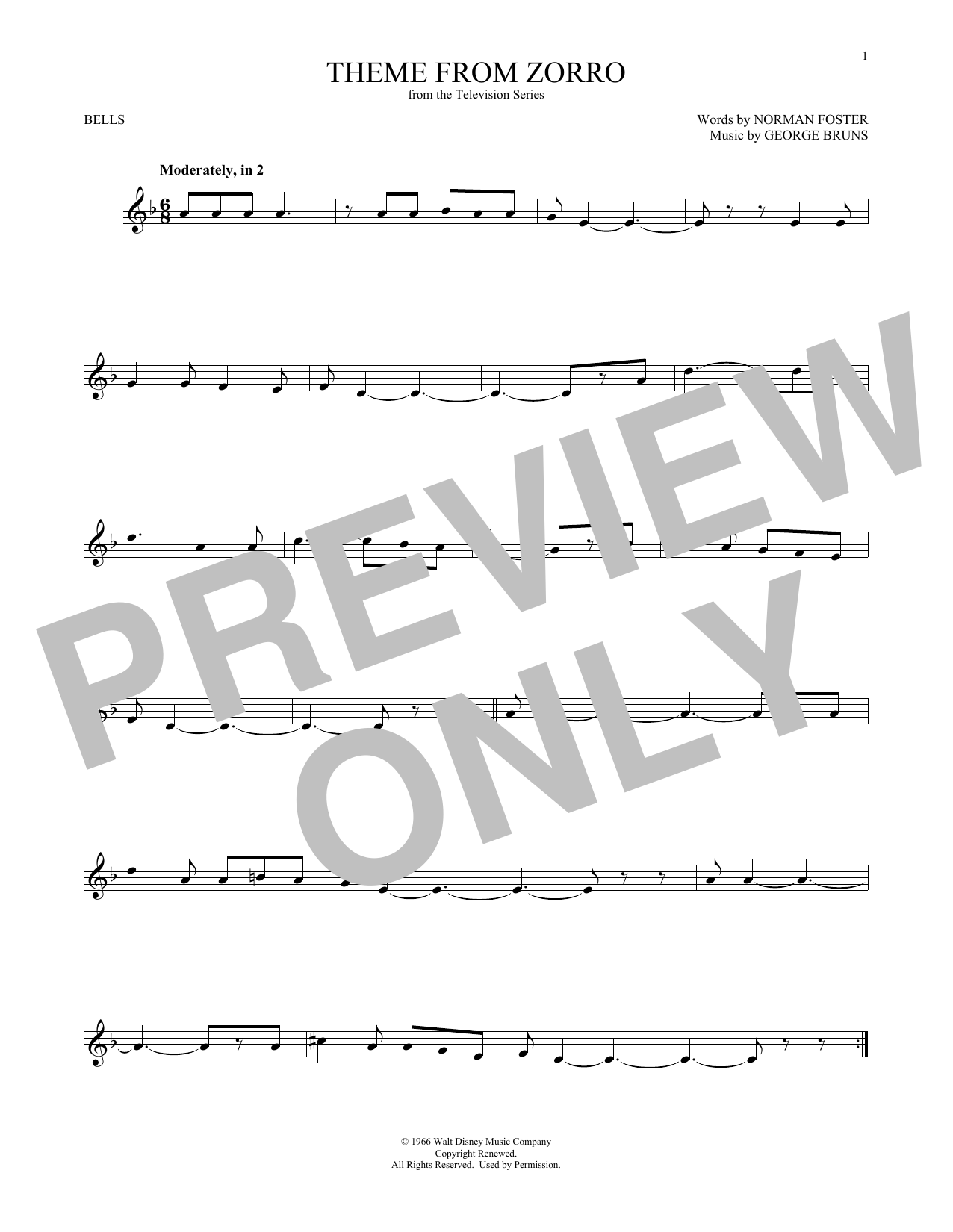 Produktgalerie: Seite 1 von 1 Theme From Zorro, George Bruns, Percussion