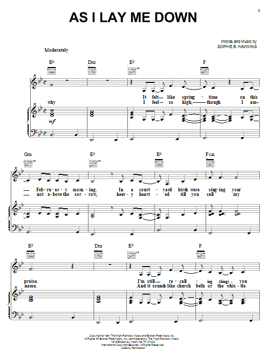 Produktgalerie: Seite 1 von 1 As I Lay Me Down, Sophie B. Hawkins, Gesang, Gitarre, Klavier
