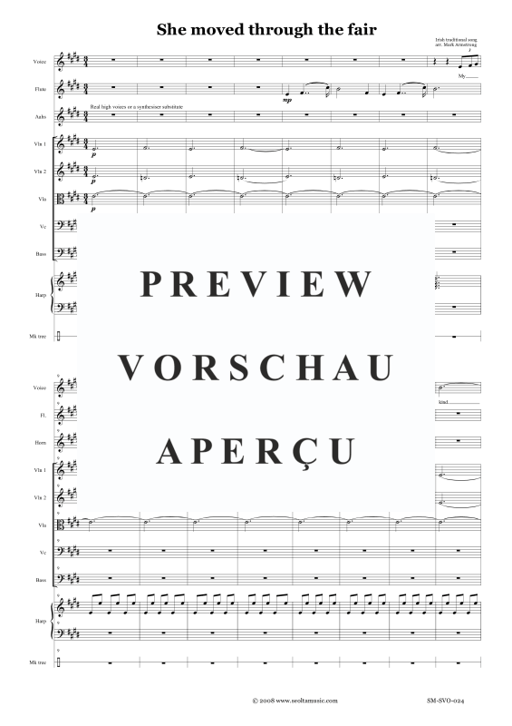 Produktgalerie: Seite 4 von 11 She Moved through the Fair, , Solo Gesang und kleines Orchester