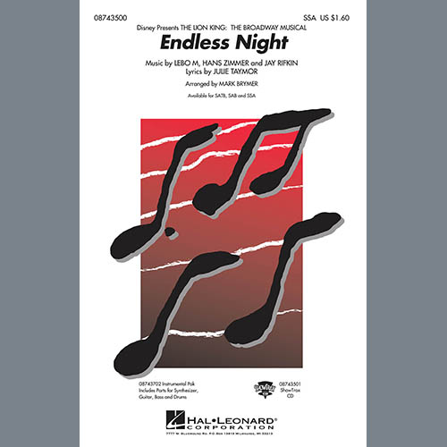 Produktbild zu: Endless Night (from The Lion King: Broadway Musical) (arr. Mark Brymer)