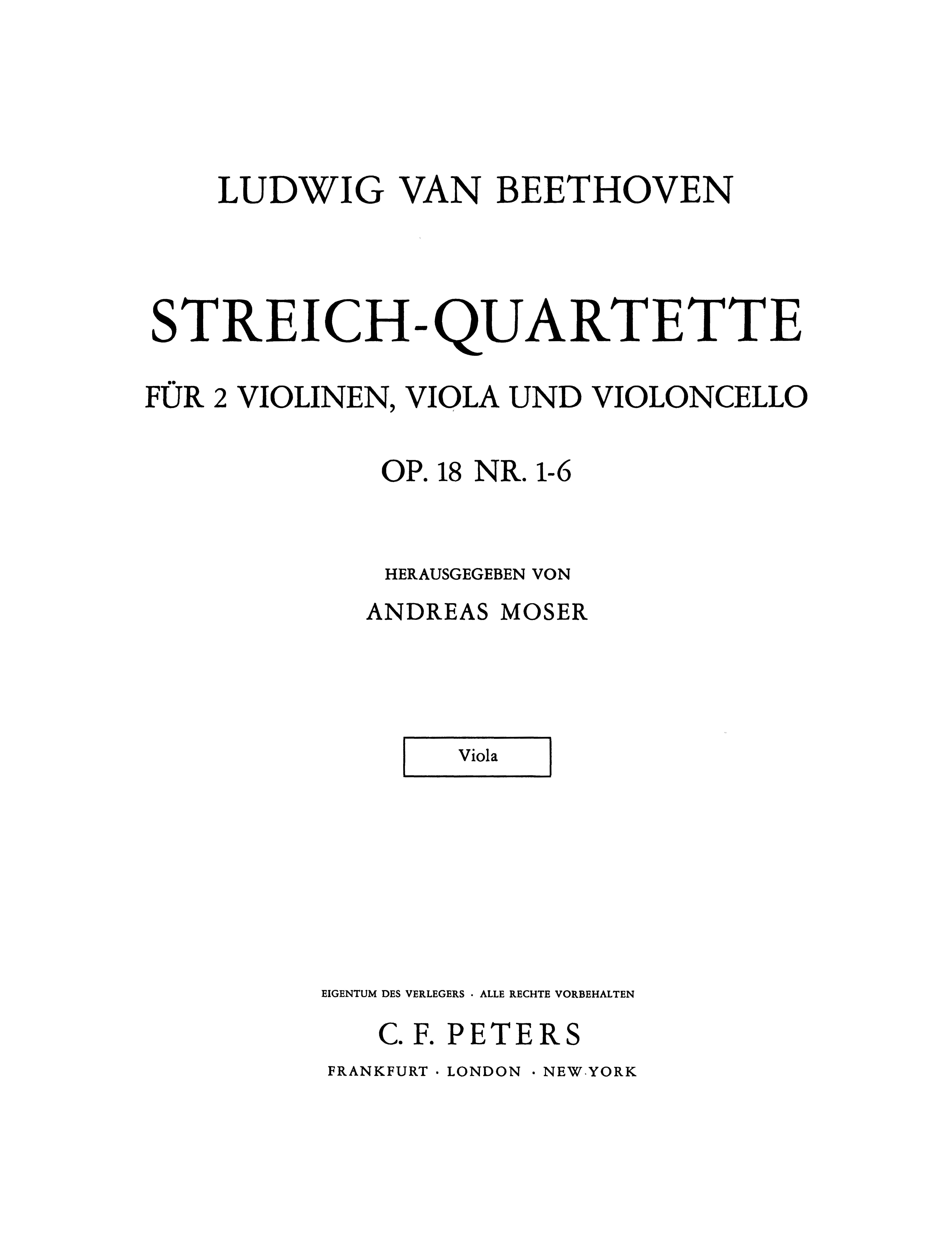 Produktbild zu: String Quartets Complete Vol.1: Op.18 Nos.1-6