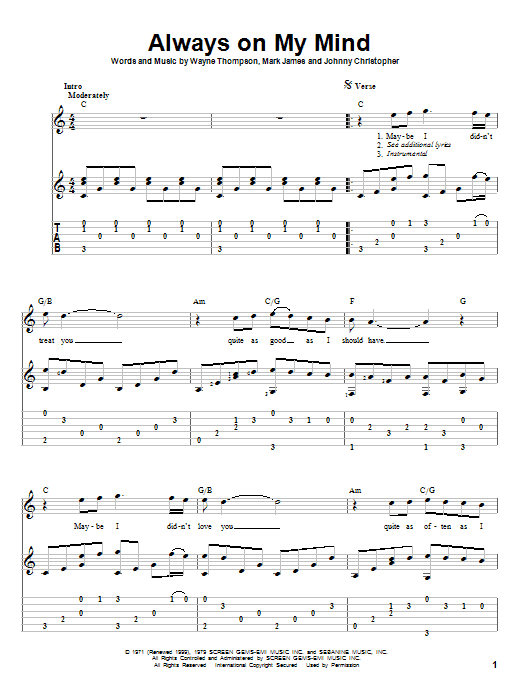 Produktgalerie: Seite 1 von 1 Always On My Mind, Willie Nelson, Gitarre