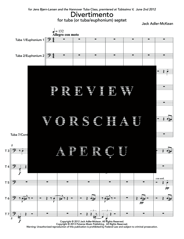 Produktgalerie: Seite 5 von 11 Divertimento, , (Tuba Ensemble EETTTTT)