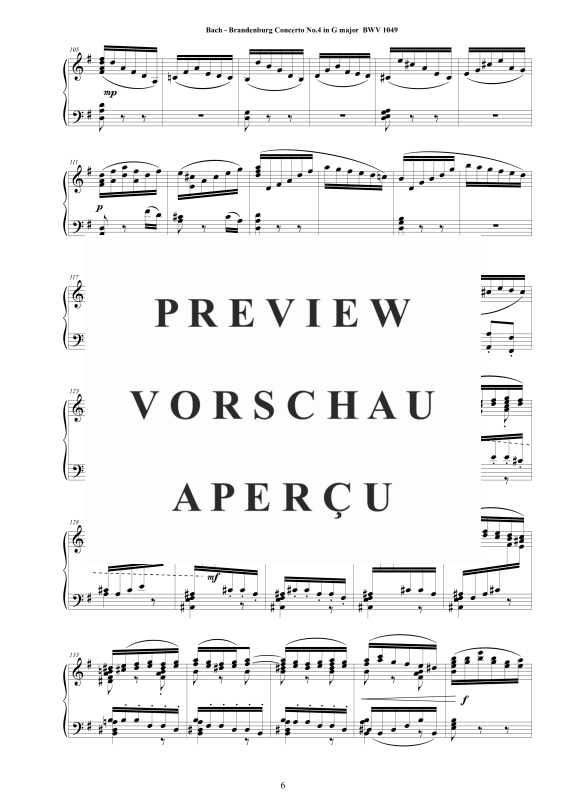 Product gallery: Page 7 of 11 Brandenburg Concerto No. 4 in G major BWV 1049, , Solo Piano