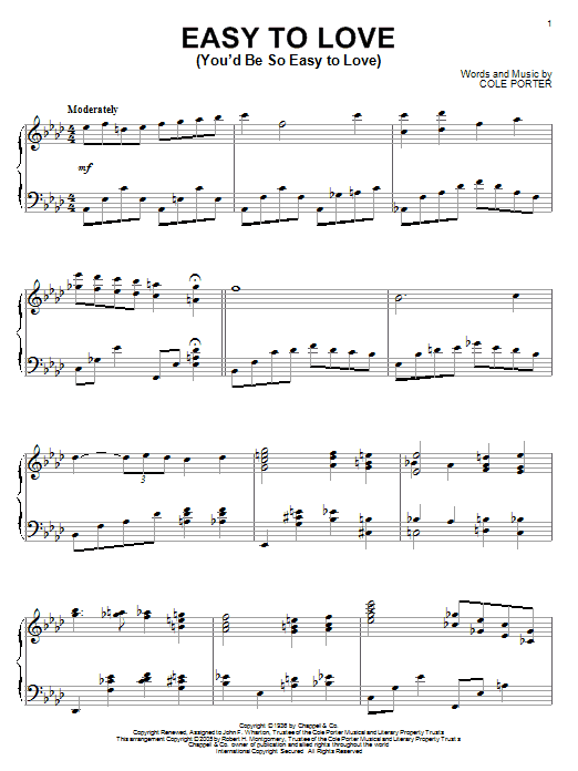 Product gallery: Page 1 of 1 Easy To Love (You'd Be So Easy To Love), Cole Porter