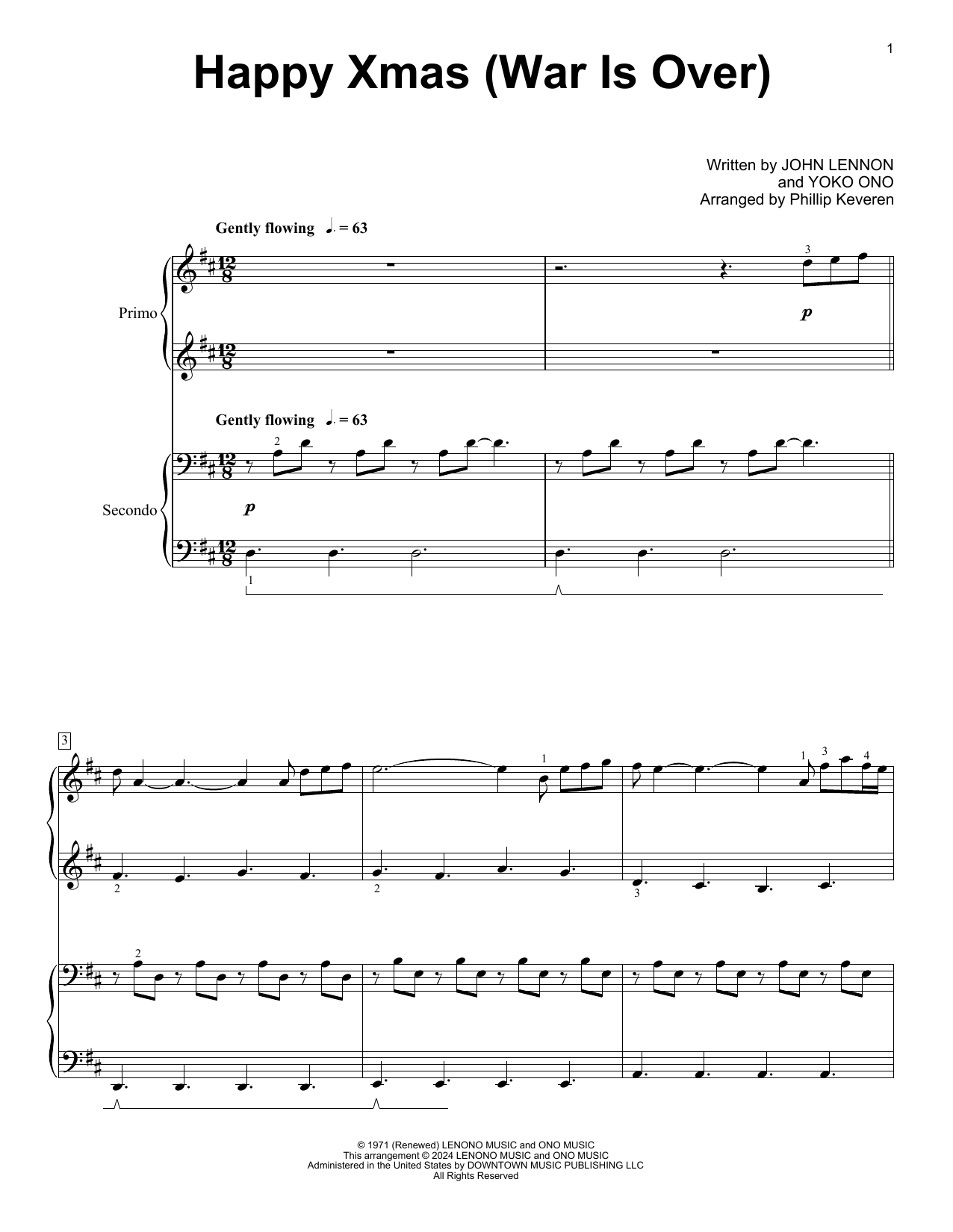 Product picture to: Happy Xmas (War Is Over) (arr. Phillip Keveren)