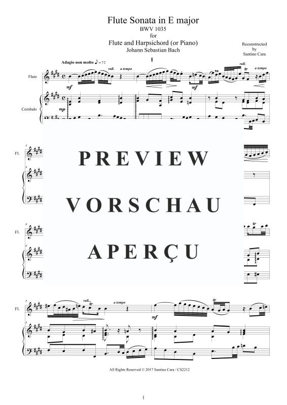 Product gallery: Page 2 of 11 Flöten Sonate E-Dur BWV 1035, , Flöte und Cembalo/Klavier