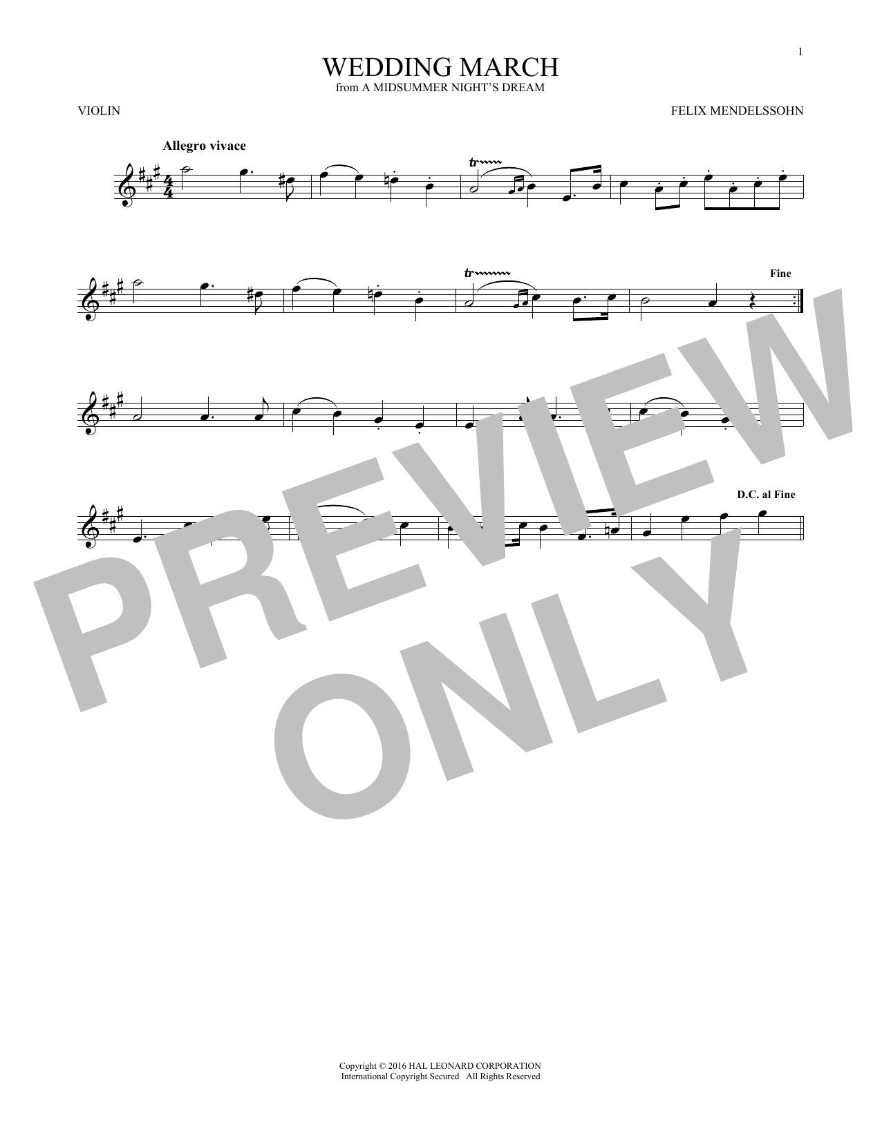 Product gallery: Page 1 of 1 Wedding March, Felix Mendelssohn