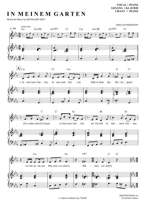 Product picture to: In Meinem GartenReinhard Mey