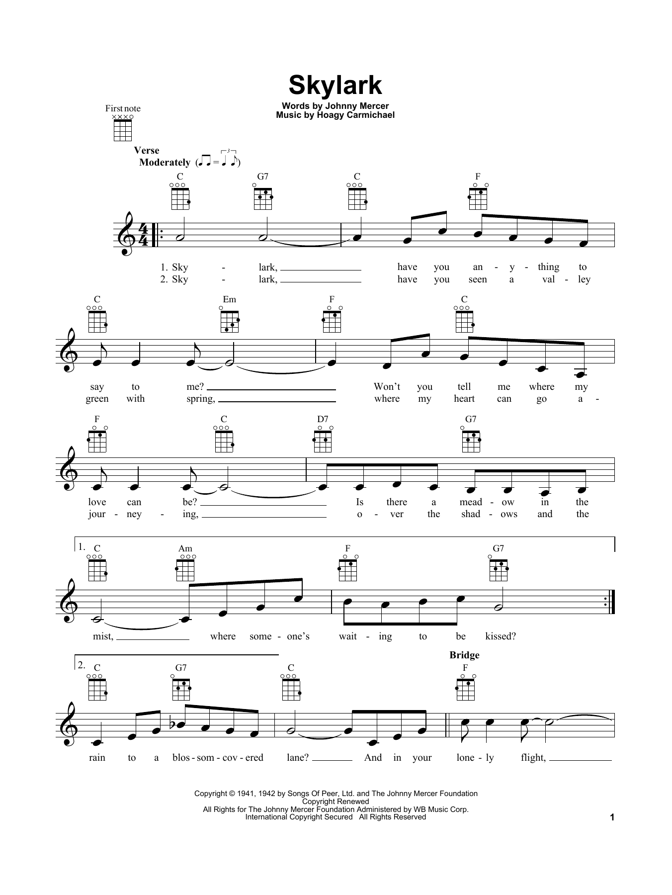 Product gallery: Page 1 of 1 Skylark, Hoagy Carmichael