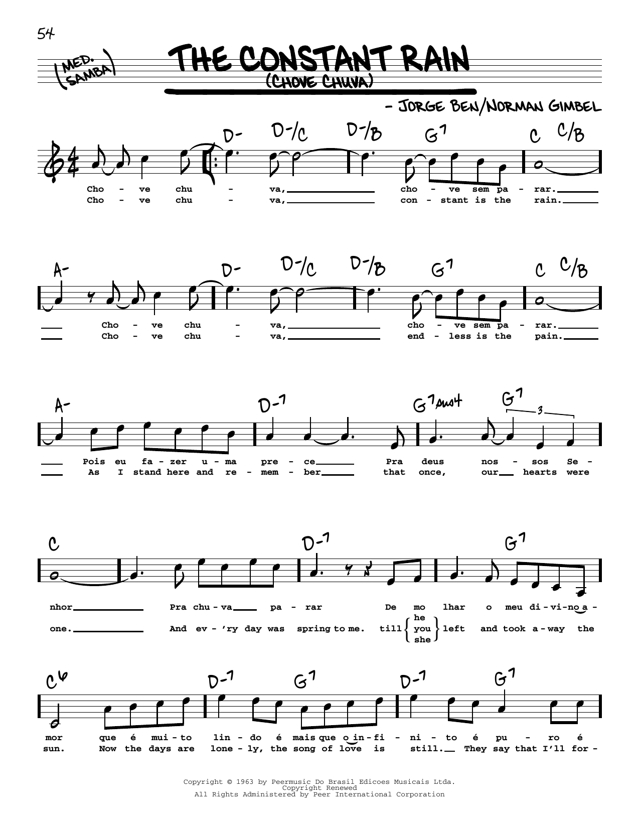 Produktgalerie: Seite 1 von 1 The Constant Rain (Chove Chuva) (High Voice), Norman Gimbel
