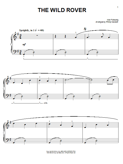 Product picture to: Wild Rover (arr. Phillip Keveren)