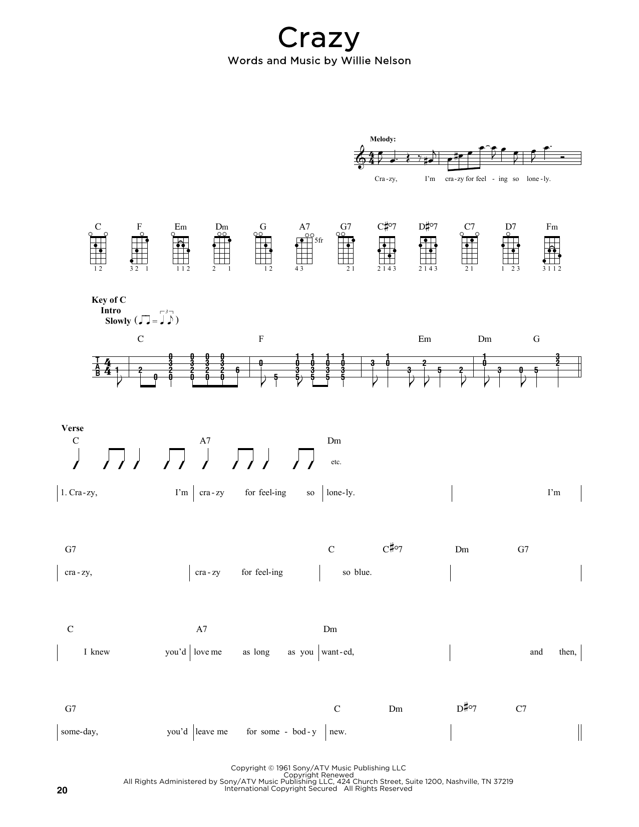 Produktgalerie: Seite 1 von 1 Crazy (arr. Fred Sokolow), Patsy Cline