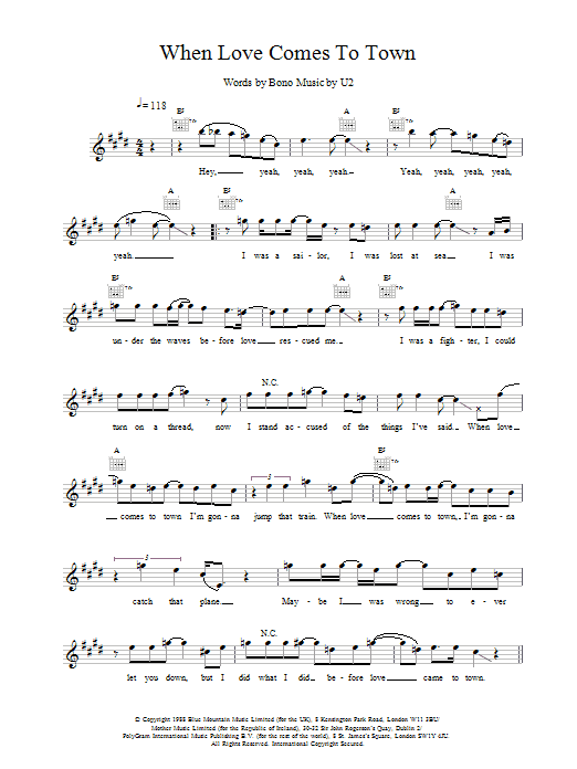 Produktgalerie: Seite 1 von 1 When Love Comes To Town, U2, Melodieinstrument