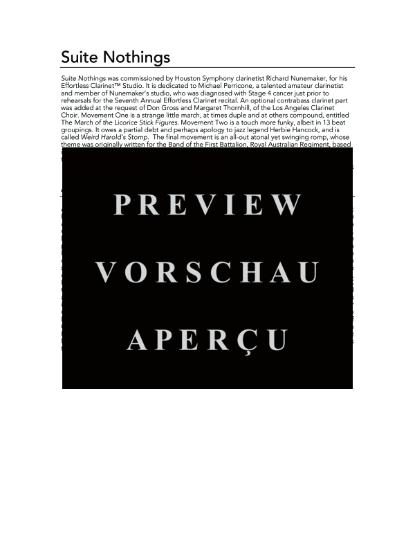 Produktgalerie: Seite 4 von 11 Suite Nothings, , (Klarinettenchor)