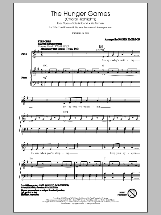 Produktgalerie: Seite 1 von 1 The Hunger Games (Choral Highlights), Roger Emerson, Chor