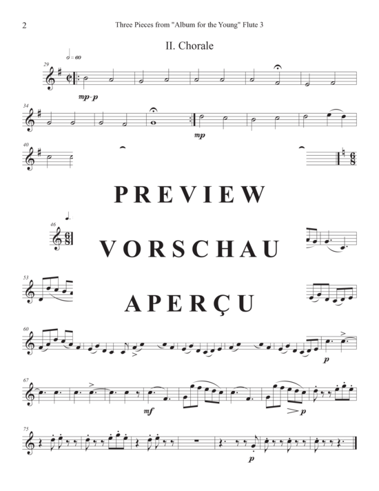 gallery: Three Pieces from Album for the Young , , (4 Flöten in C)