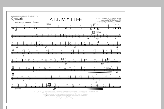 Produktbild zu:  All My Life - Cymbals - Tom Wallace