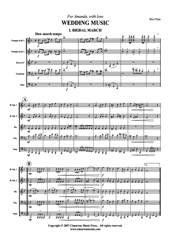 Produktbild zu: Hochzeitsmusik Wes Flinn (1. Bridal March  2. Meditation  3. Recessional)