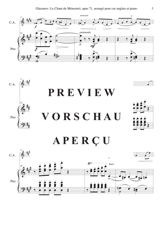 Produktgalerie: Seite 4 von 12 Le Chant du Ménestrel, Opus 71 , , (Englischhorn + Klavier)